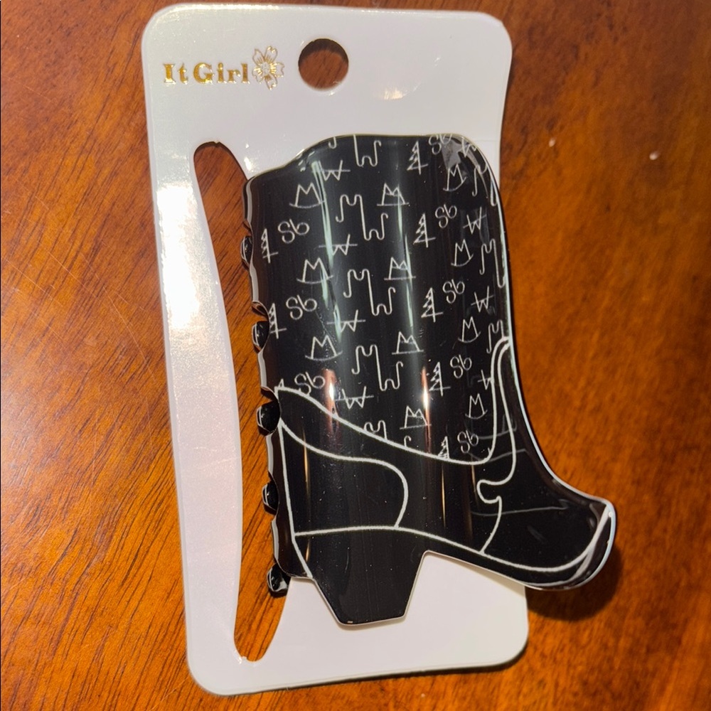 It Girl Black Boot Hair Clip